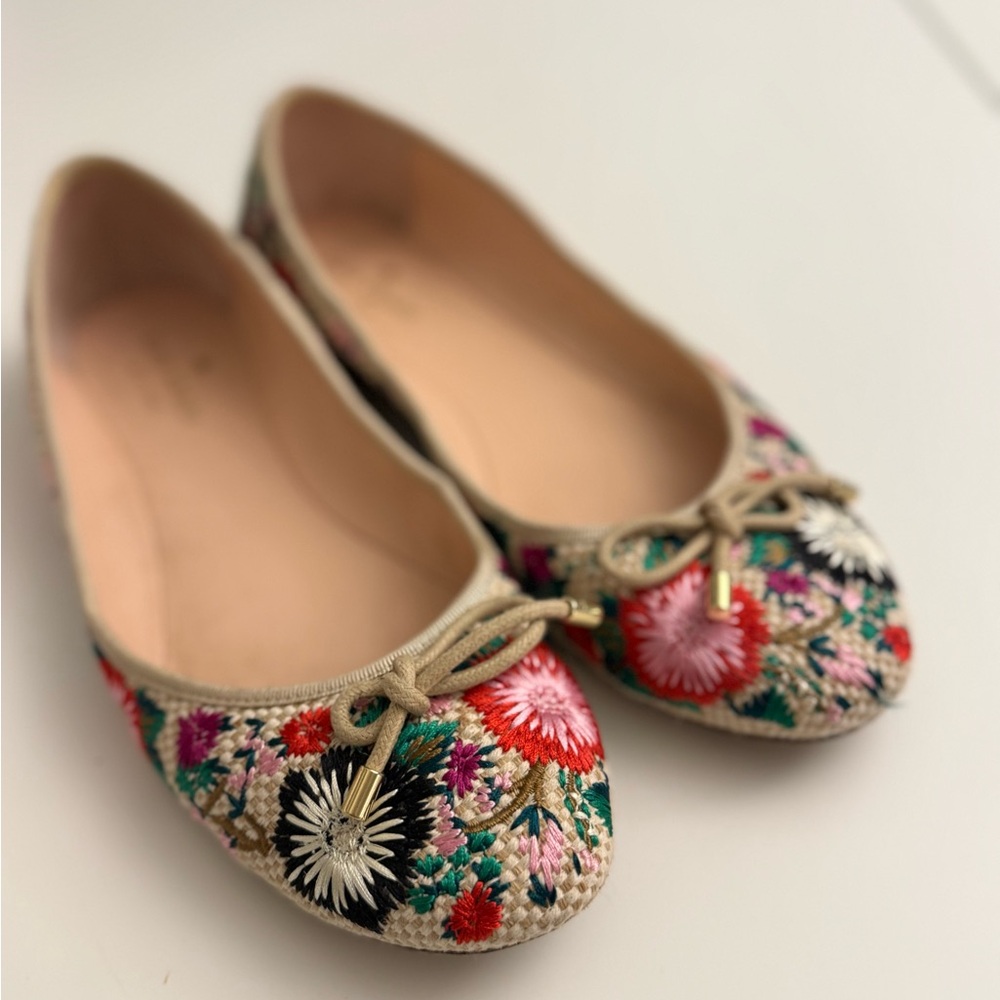 Kate Spade New York Wilton Floral Embroidered Ballet Flats Size 8.5 - Picture 1 of 8